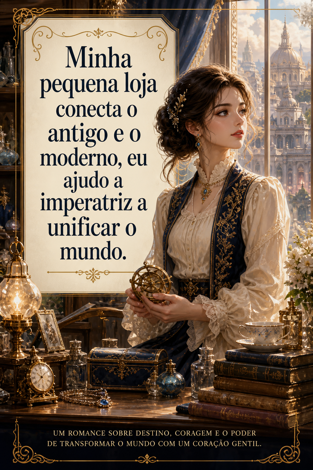 Minha pequena loja conecta o antigo e o moderno, eu ajudo a imperatriz a unificar o mundo.