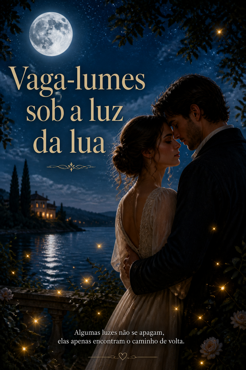 Vaga-lumes sob a luz da lua